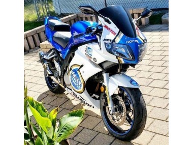 2003-2013 Suzuki SV650 Motorcycle Fairings - White Blue Lucky Strike Motul Canada Websites