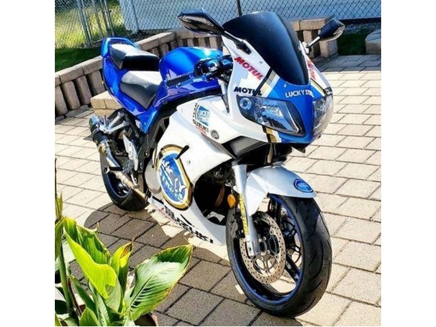 2003-2013 Suzuki SV650 Motorcycle Fairings - White Blue Lucky Strike Motul Canada Websites