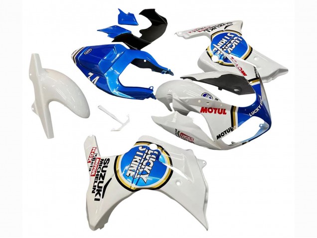 2003-2013 Suzuki SV650 Motorcycle Fairings - White Blue Lucky Strike Motul Canada Websites