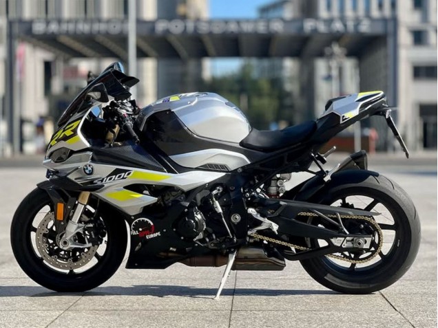 2023-2024 BMW S1000RR Motorcycle Fairings - Silver Yellow Carbon Fiber Canada Websites