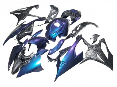 2019-2022 BMW S1000RR Motorcycle Fairings - Gradient Blue Purple Forged Carbon Fiber Canada Websites