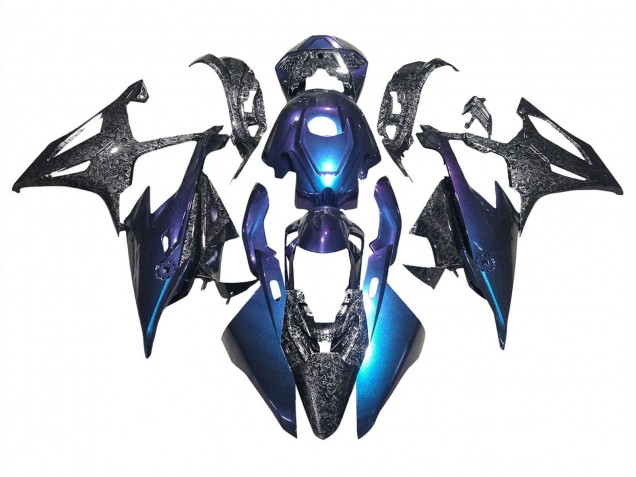 2019-2022 BMW S1000RR Motorcycle Fairings - Gradient Blue Purple Forged Carbon Fiber Canada Websites