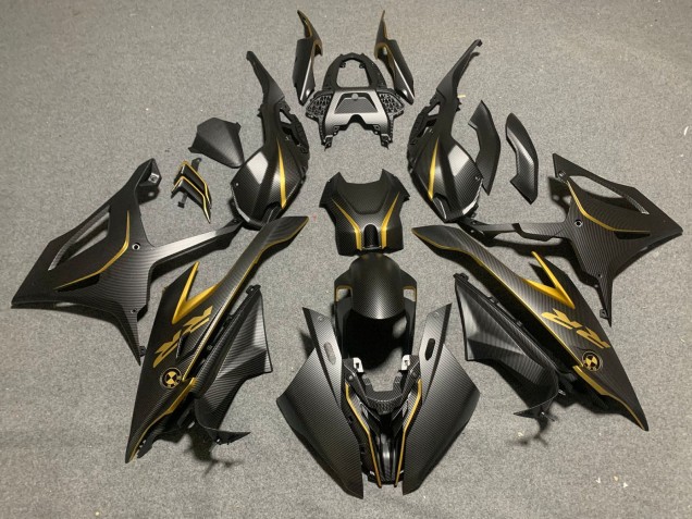 2019-2022 BMW S1000RR Motorcycle Fairings - Black Gold Carbon Fiber Canada Websites