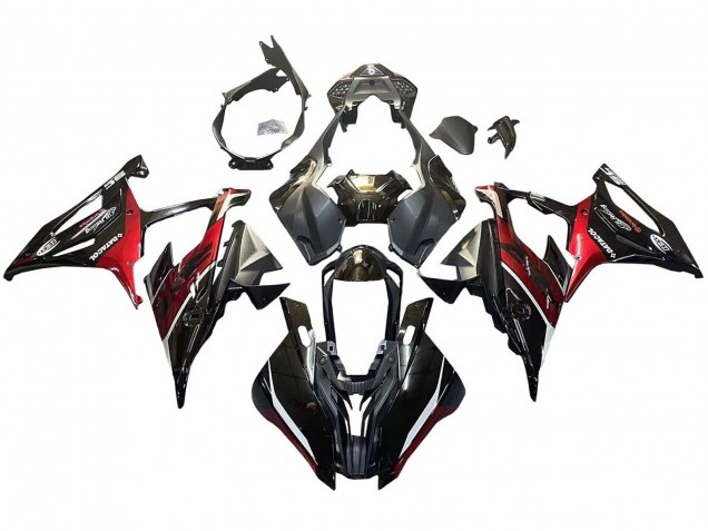 2019-2022 BMW S1000RR Motorcycle Fairings - Black Dark Red Canada Websites
