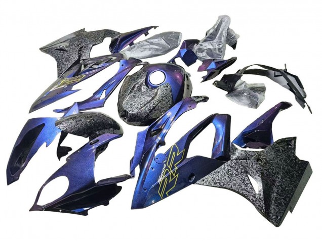 2015-2016 BMW S1000RR Motorcycle Fairings - Gradient Purple Blue Forged Carbon Fiber Canada Websites