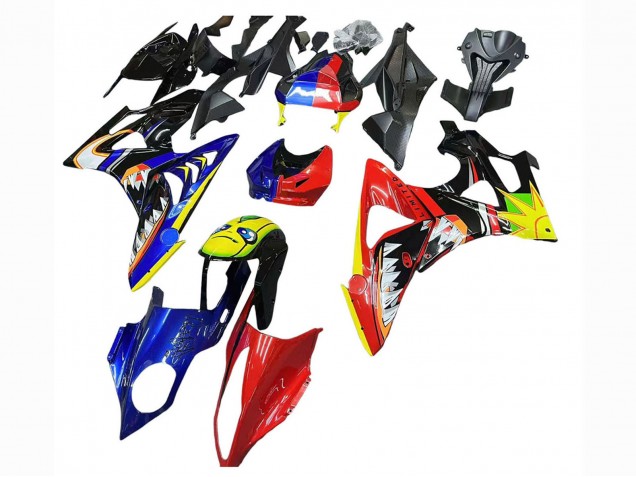 2009-2014 BMW S1000RR Motorcycle Fairings - Red Blue Yellow Shark Canada Websites
