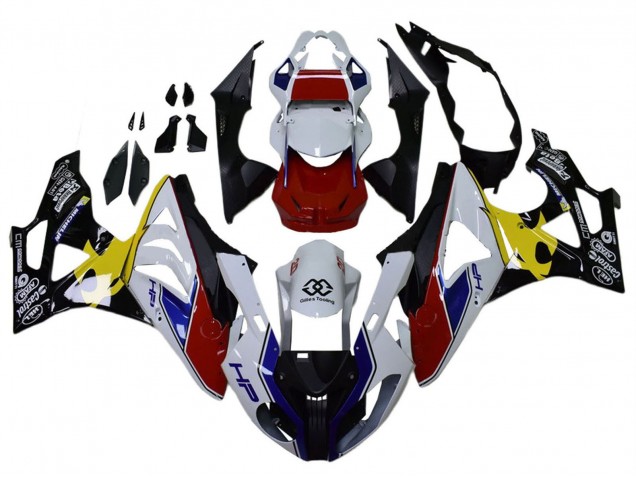 2009-2014 BMW S1000RR Motorcycle Fairings - White Red Yellow Black Castrol Canada Websites