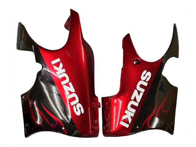 2004-2006 Suzuki GSX600F/GSX750F Motorcycle Fairings - Glossy Black Red Flame Canada Websites