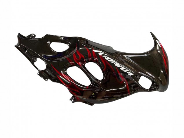 2004-2006 Suzuki GSX600F/GSX750F Motorcycle Fairings - Glossy Black Red Flame Canada Websites