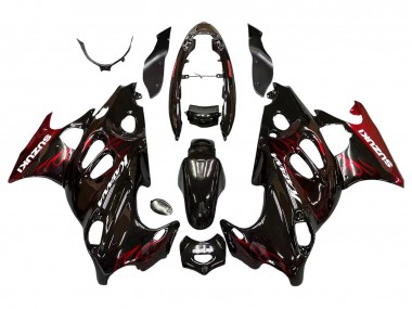 2004-2006 Suzuki GSX600F/GSX750F Motorcycle Fairings - Glossy Black Red Flame Canada Websites