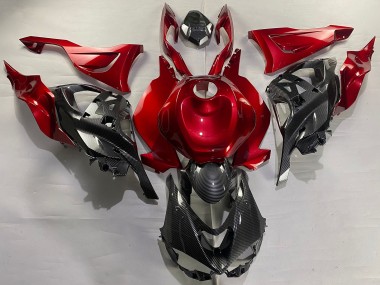 2023-2025 Kawasaki ZX6R Motorcycle Fairings - Red Carbon Fiber Canada Websites