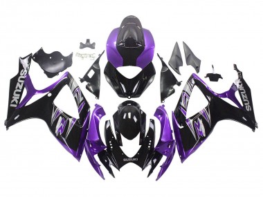 2006-2007 Suzuki GSXR 600 / GSXR 750 Motorcycle Fairing Kits - Purple Glossy Black Canada Websites
