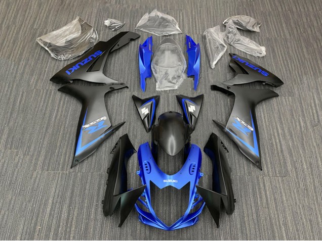2011-2024 Suzuki GSXR 600 / GSXR 750 Motorcycle Fairing Kits - Blue Matte Black Canada Websites