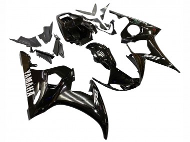 2006-2009 Yamaha YZF R6S Motorcycle Fairings - Glossy Black White Decals Canada Websites
