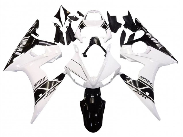 2003-2004 Yamaha YZF R6 Motorcycle Fairing - White Glossy Black Canada Websites