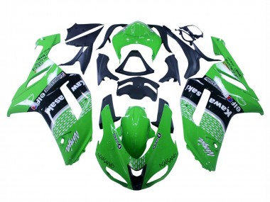 2007-2008 Kawasaki ZX6R Motorcycle Fairings - Green Black Ninja Canada Websites