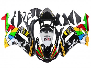 2007-2008 Kawasaki ZX6R Motorcycle Fairings - Colorful Playboy 223 Canada Websites
