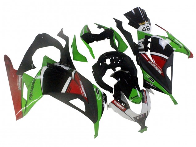 2013-2024 Kawasaki EX300 Motorcycle Fairings - Green White Red Black Elf Canada Websites