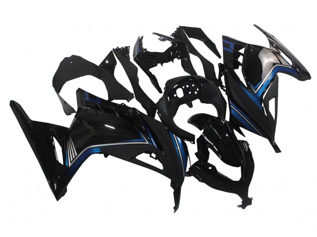 2013-2024 Kawasaki EX300 Motorcycle Fairings - Glossy Black Blue Canada Websites