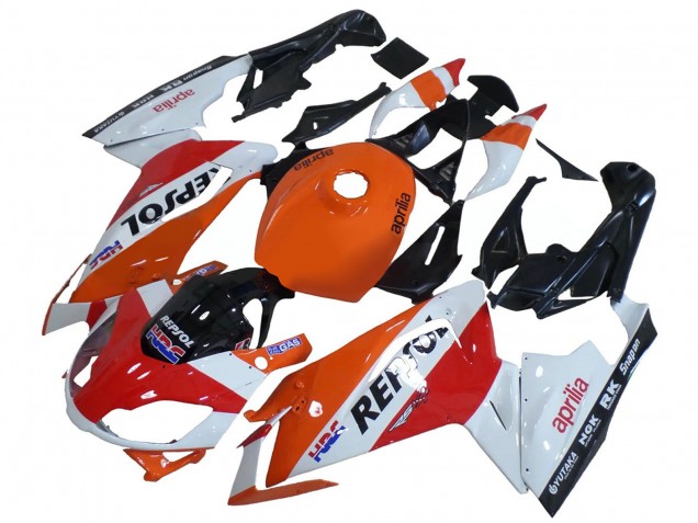 2006-2011 Aprilia RS125 Motorcycle Fairings - White Orange Red Repsol Canada Websites