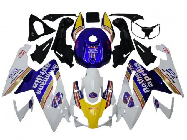 2006-2011 Aprilia RS125 Motorcycle Fairings - White Blue Yellow Rothmans Canada Websites