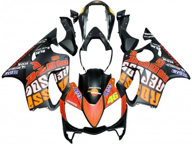 2004-2007 Honda CBR600 F4i Motorcycle Fairings - Matte Black Orange Rossi Canada Websites