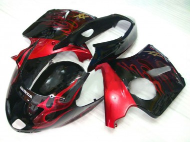 1996-2007 Honda CBR1100XX Blackbird Motorcycle Fairing Kits - Glossy Black Red Flame Canada Websites