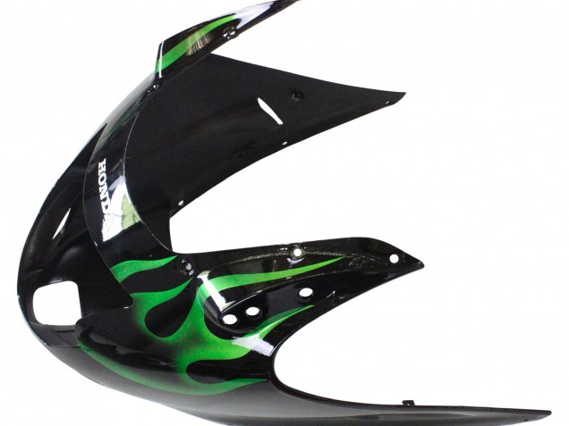 1996-2007 Honda CBR1100XX Blackbird Motorcycle Fairing - Glossy Black Green Flame Canada Websites
