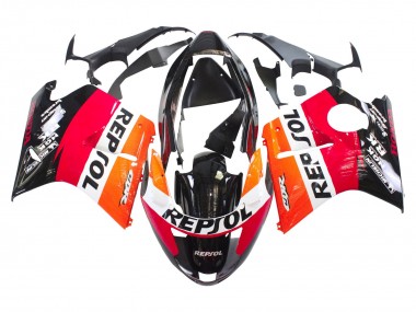 1996-2007 Honda CBR1100XX Blackbird Abs Motorcycle Fairings - Orange White Red Glossy Black Repsol Canada Websites
