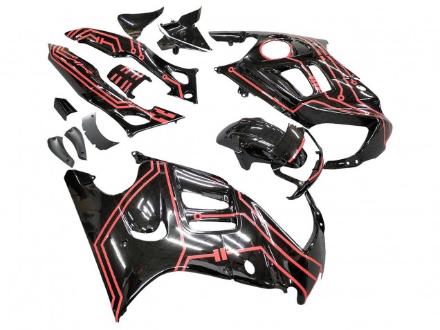 1997-1998 Honda CBR600 F3 Motorcycle Fairing Kits - Red Glossy Black Canada Websites