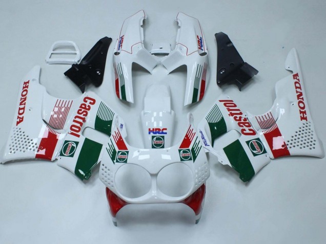 1992-1993 Honda CBR900RR 893 Motorcycle Fairings - White Red Green Castrol HRC Canada Websites