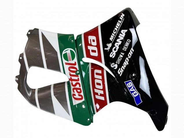 1996-1997 Honda CBR900RR 893 Motorcycle Fairings - White Green Grey Glossy Black Castrol Canada Websites