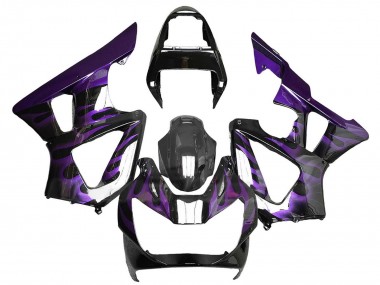 2000-2001 Honda CBR900RR 929 Motorcycle Fairings - Glossy Black Purple Flame Canada Websites