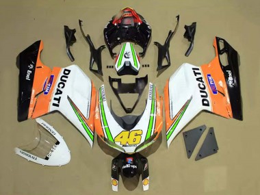 2007-2014 Ducati 848/1098/1198 Motorcycle Fairings - White Orange Green Glossy Black Tim 46 Canada Websites