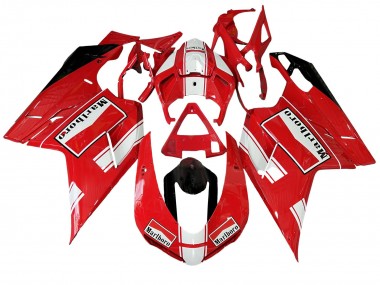 2007-2014 Ducati 848/1098/1198 Motorcycle Fairings - White Red Glossy Black Marlboro Canada Websites