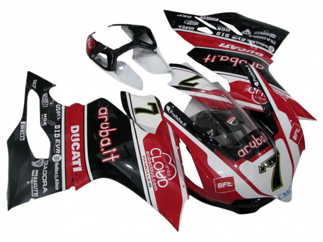2011-2014 Ducati Panigale 899/1199 Motorcycle Fairings - White Red Glossy Black Aruba.it 7 Canada Websites