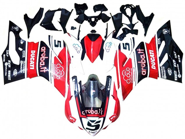 2015-2020 Ducati 959/1299 Motorcycle Fairings - White Red Glossy Black Aruba 5 Canada Websites