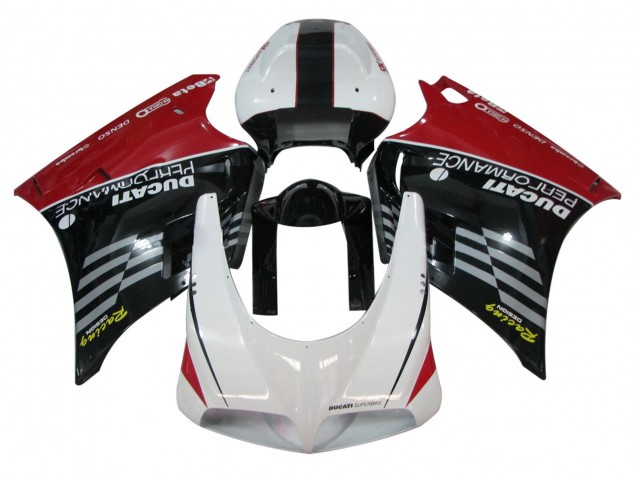 1993-2005 Ducati 748/916/996/998 Motorcycle Fairings - White Red Glossy Black Racing Performance Canada Websites