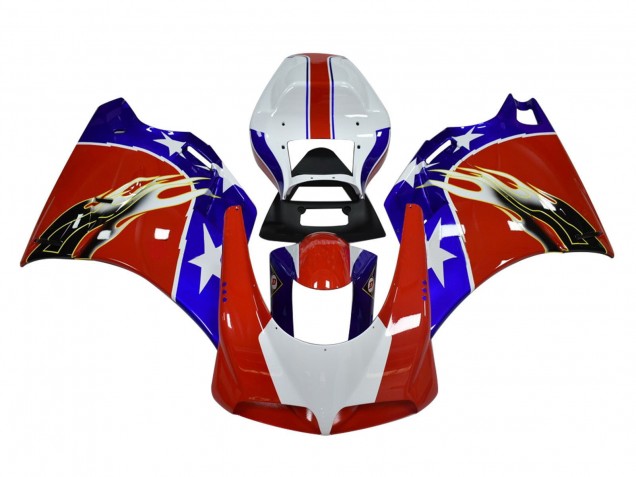 1993-2005 Ducati 748/916/996/998 Motorcycle Fairings - White Red Blue Black Flame Canada Websites