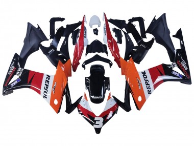 2013-2015 Honda CBR500R Motorcycle Fairings - Orange White Red Glossy Black Repsol 3 Canada Websites