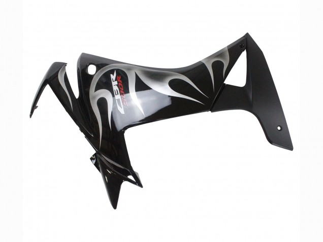 2013-2015 Honda CBR500R Motorcycle Fairings - Glossy Black Silver Flame Canada Websites