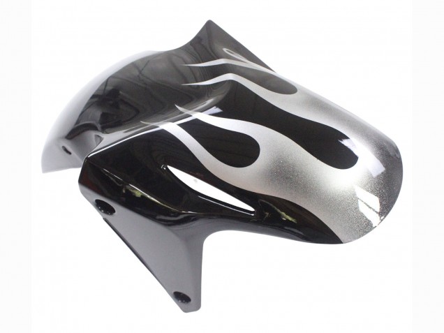 2013-2015 Honda CBR500R Motorcycle Fairings - Glossy Black Silver Flame Canada Websites