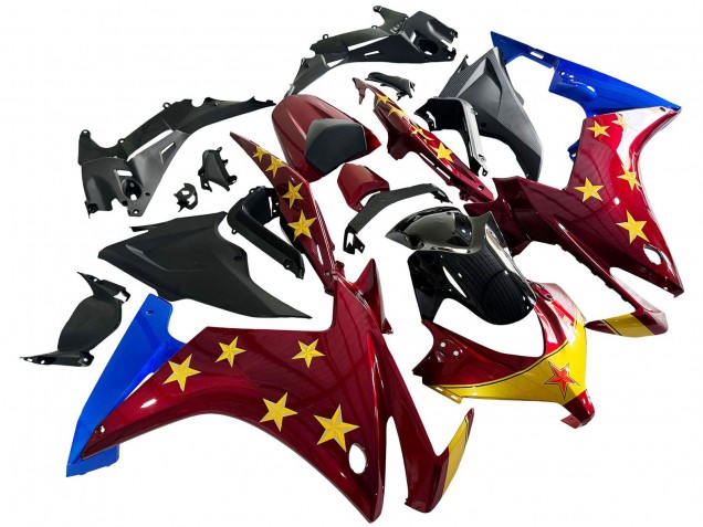 2013-2015 Honda CBR500R Motorcycle Fairings - Red Blue Yellow Star Canada Websites