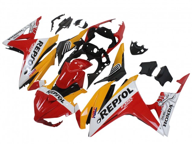 2016-2018 Honda CBR500R Motorcycle Fairings - Yellow White Red Repsol HRC Canada Websites
