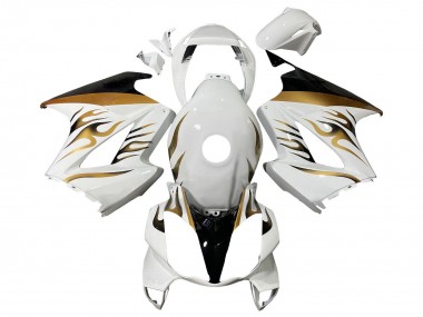 2002-2013 Honda VFR 800 Motorcycle Fairings - White Gold Flame Canada Websites
