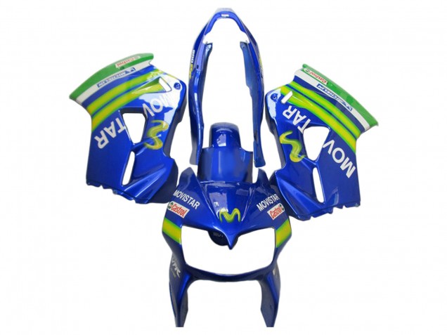 2002-2013 Honda VFR 800 Motorcycle Fairings - Blue Green White MoviStar Castrol Canada Websites