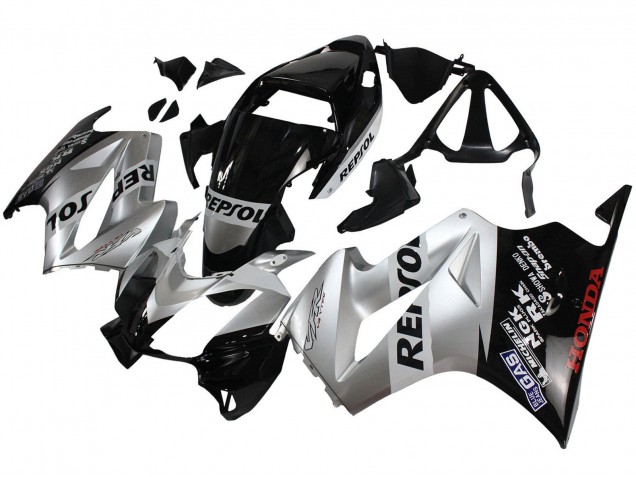2002-2013 Honda VFR 800 Motorcycle Fairings - Silver Glossy Black Repsol Canada Websites