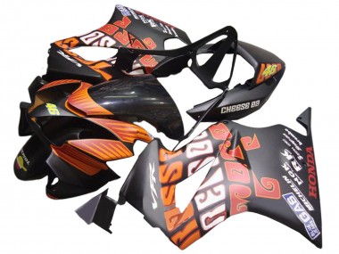 2002-2013 Honda VFR 800 Motorcycle Fairings - Matte Black Orange Rossi Repsol 46 Canada Websites