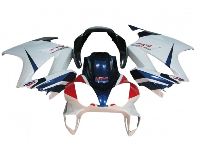 2002-2013 Honda VFR 800 Motorcycle Fairings - White Red Dark Blue HRC Canada Websites