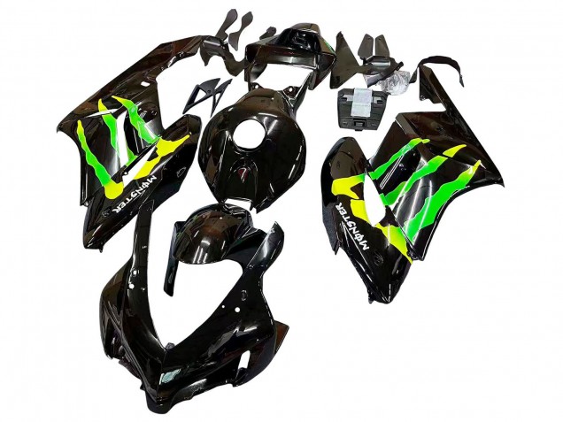 2004-2005 Honda CBR1000RR Motorcycle Fairings - Glossy Black Yellow Green Monster Canada Websites